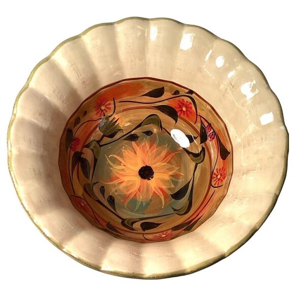 Certified International Sunflower 9" Mixing Bowl Margret Le Van Design Scalloped - Picture 6 of 9